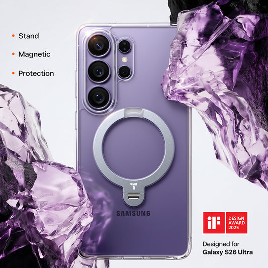 Pouzdro MagSafe pro Samsung Galaxy S26 Ultra, Torras, Ostand Spin, Průhledné