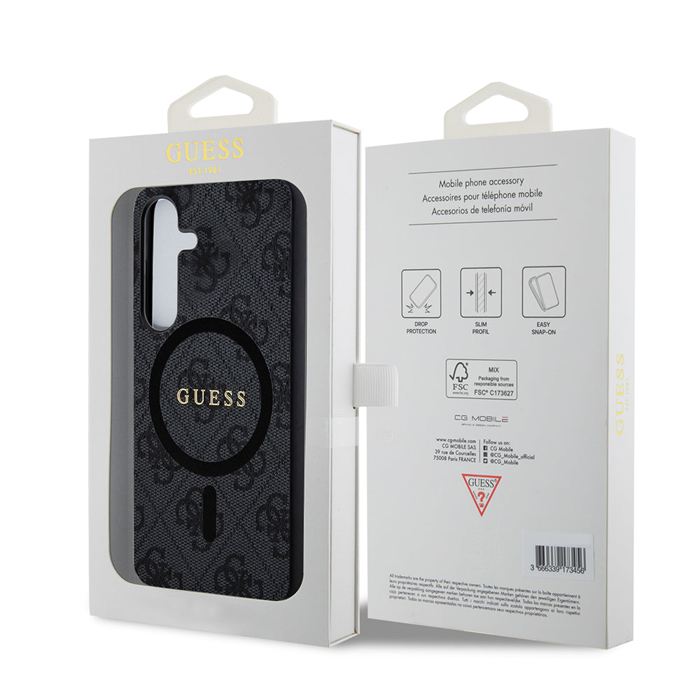 Pouzdro MagSafe pro Samsung Galaxy Z Flip7 F766, Guess, 4G Collection, Černá