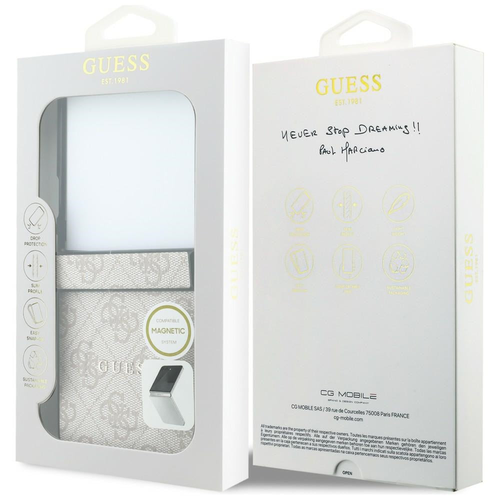 MagSafe pouzdro pro Samsung Galaxy Z Flip8 F776, Guess, 4G Leather Classic, Růžová