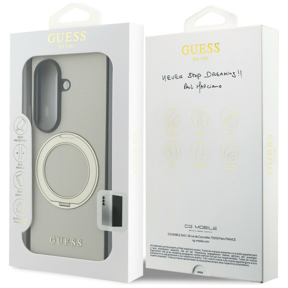 MagSafe pouzdro pro Samsung Galaxy Z Fold8 Ultra F976, Guess, Ring Stand Grained Classic Logo, Béžová