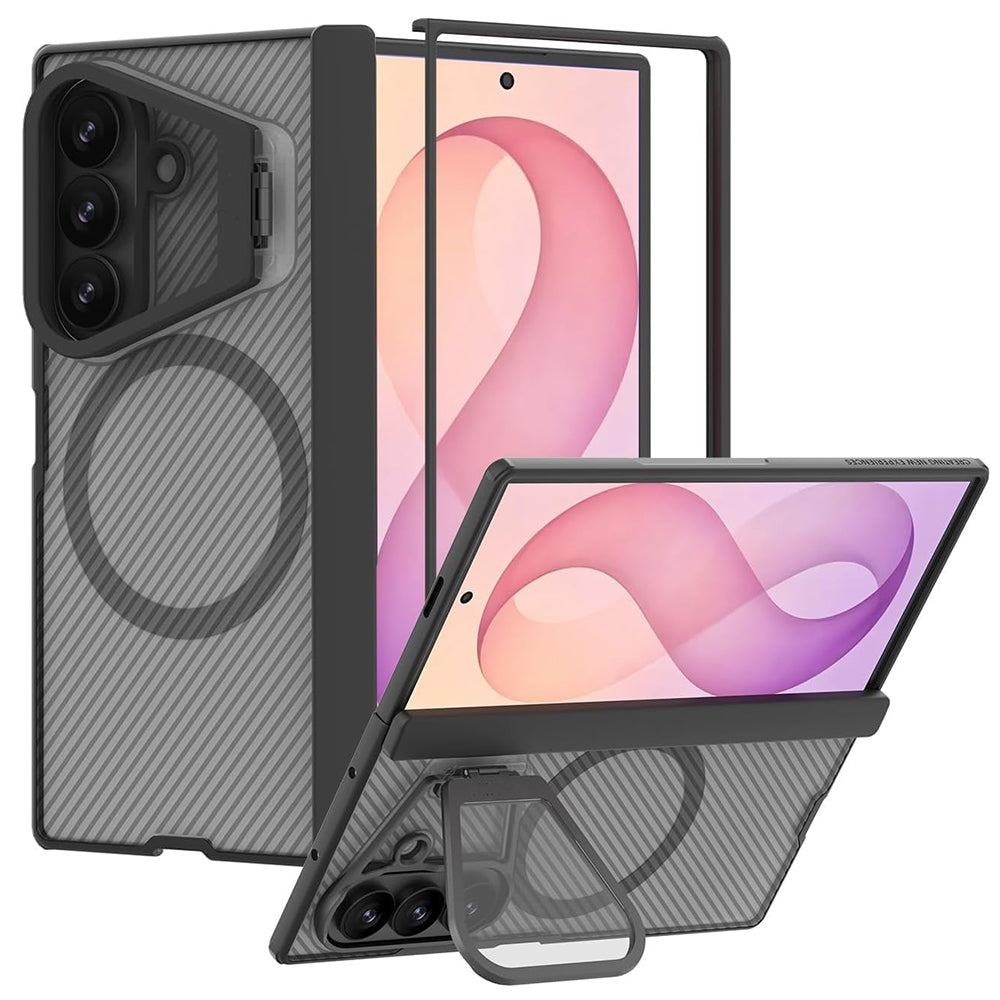 MagSafe pouzdro pro Samsung Galaxy Z Fold8 Ultra F976, Nillkin, CamShield Pro s průhledným krytem čočky, černé průhledné