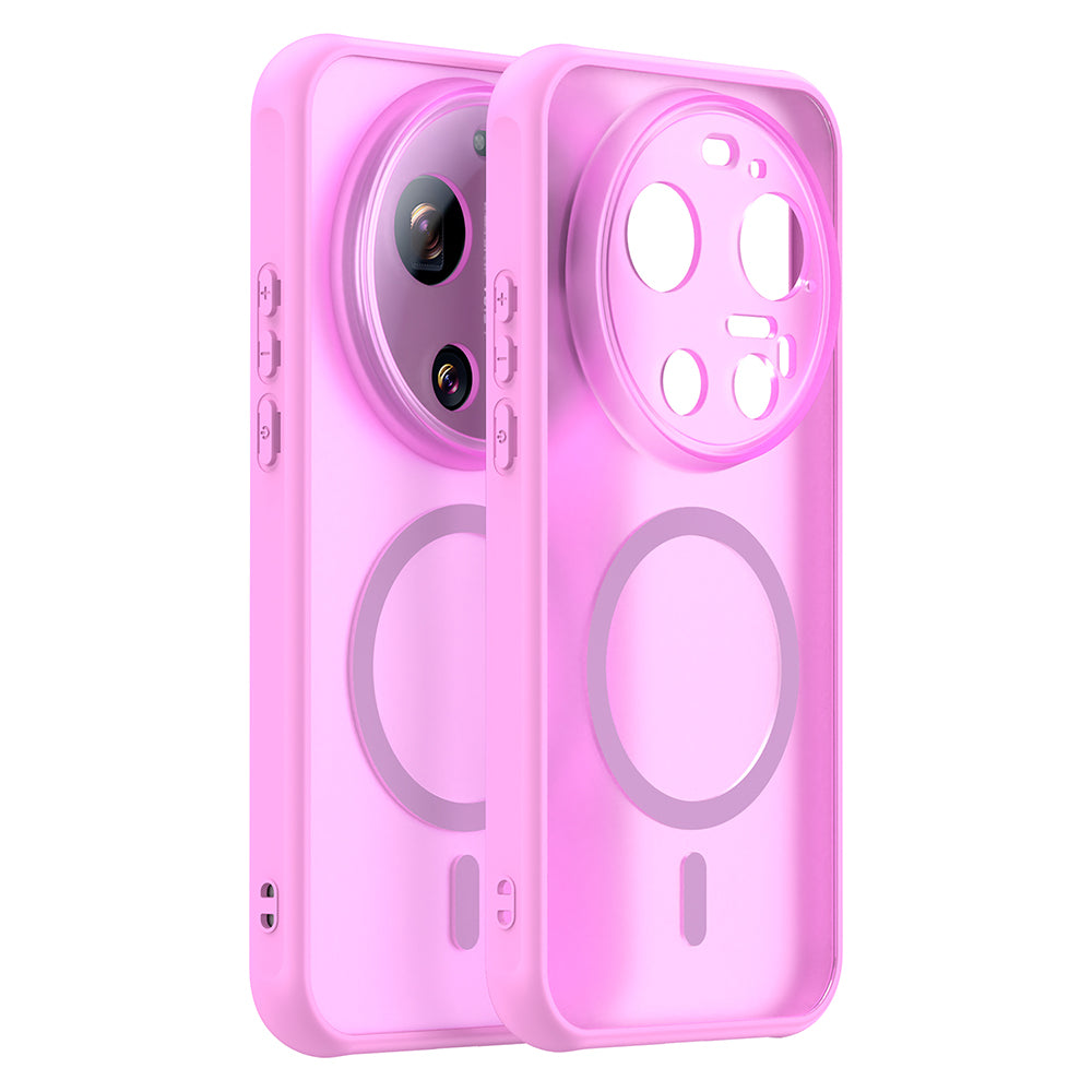 Pouzdro MagSafe pro Xiaomi 17 Ultra, Techsuit, HaloFrost II, Růžová