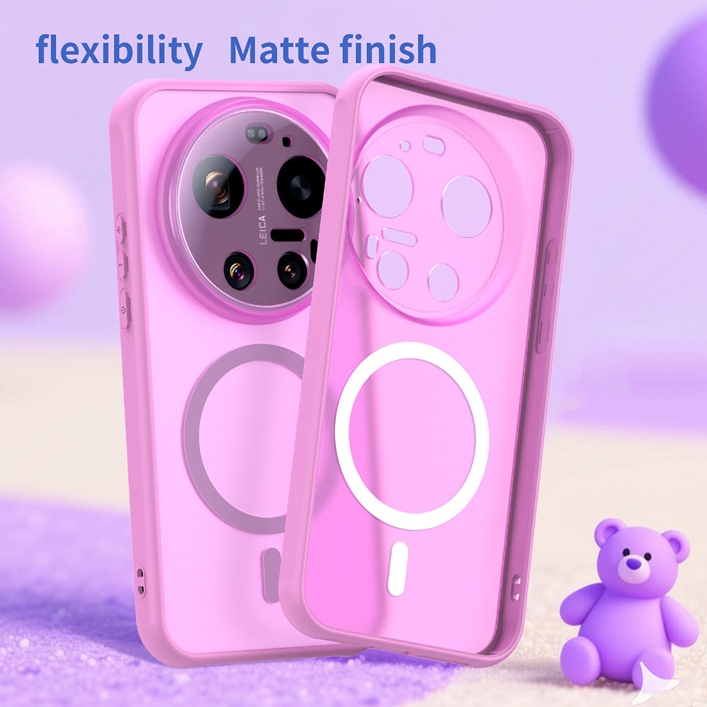Pouzdro MagSafe pro Xiaomi 17 Ultra, Techsuit, HaloFrost II, Růžová