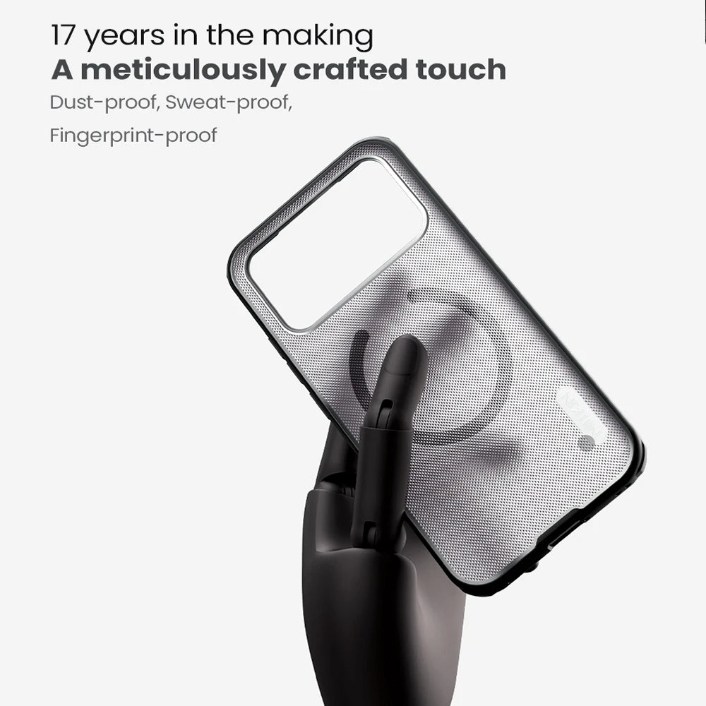 MagSafe pouzdro pro Xiaomi Poco F8 Ultra, Nillkin, Super Shield Pro, Černé Průhledné Matné