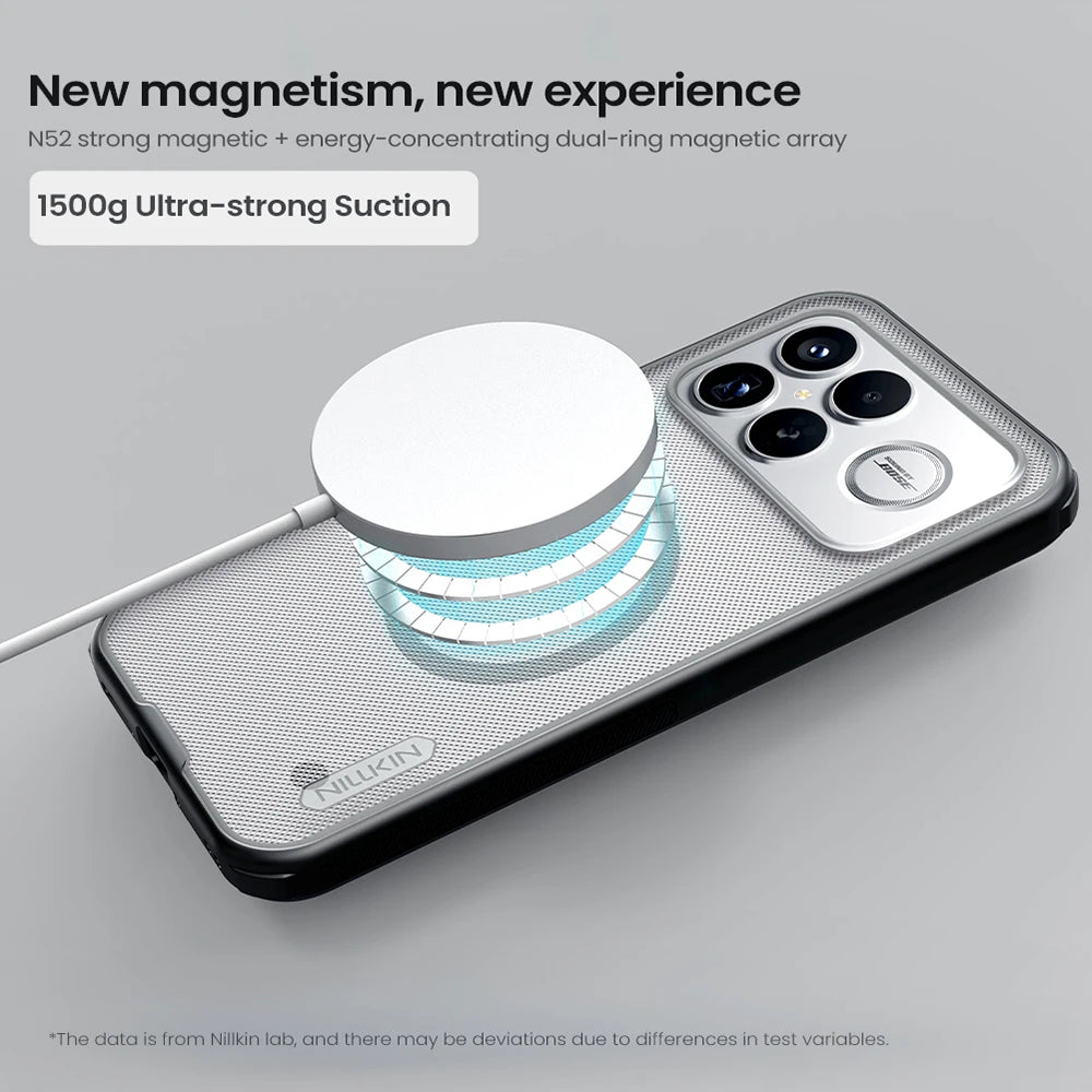 MagSafe pouzdro pro Xiaomi Poco F8 Ultra, Nillkin, Super Shield Pro, Černé Průhledné Matné