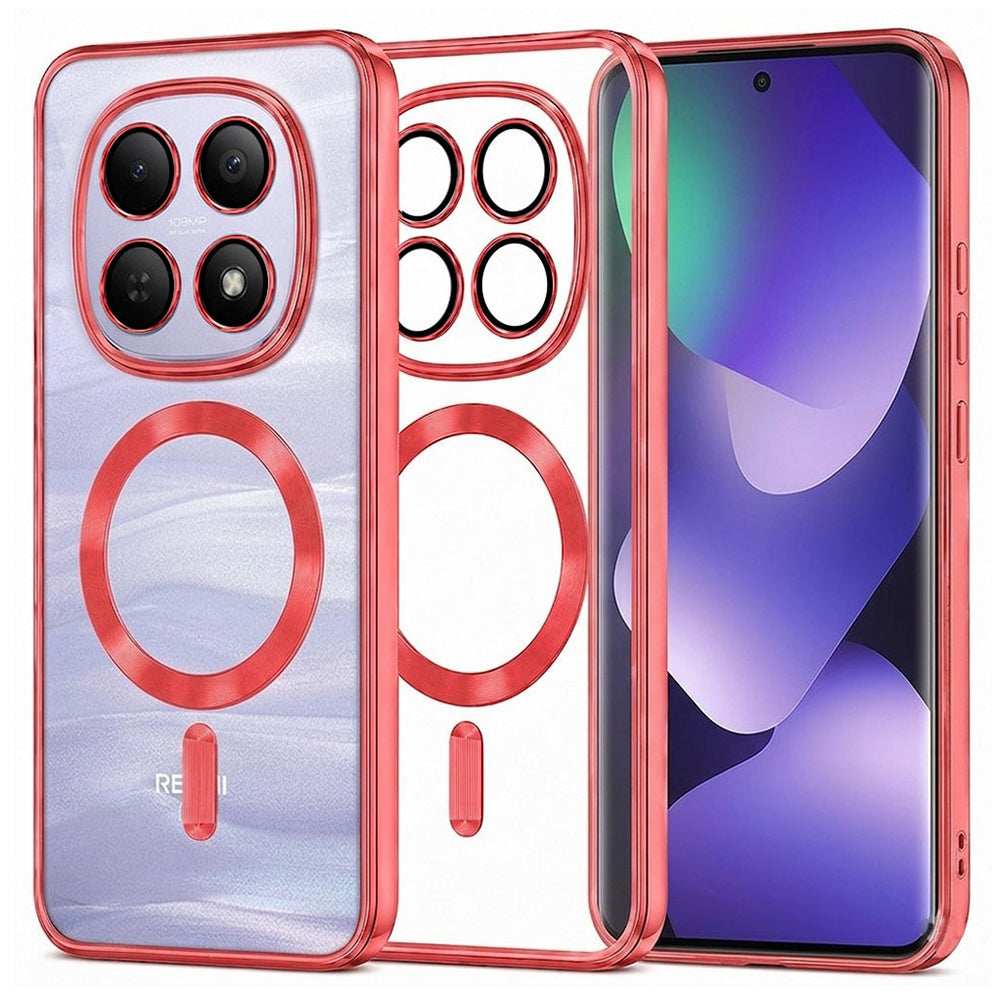 MagSafe pouzdro pro Xiaomi Poco M8 / Redmi Note 15 5G / Note 15 4G, Techsuit, Luxury Crystal, červené