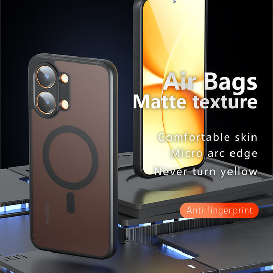 MagSafe pouzdro pro Xiaomi Poco X8 Pro Max, Techsuit, PureFrost, Černá saténová