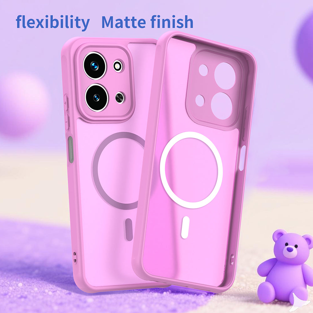 Pouzdro MagSafe pro Xiaomi Redmi 15C 5G / 15C 4G, Techsuit, HaloFrost II, Růžové