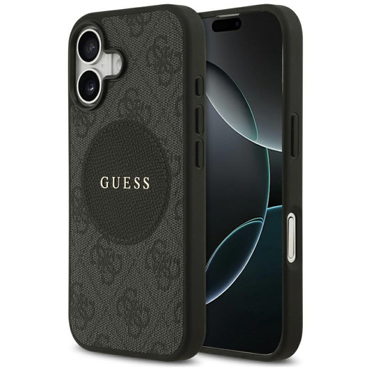 Pouzdro MagSafe pro Apple iPhone 17, Guess, 4G Circle Classic Logo, Černá