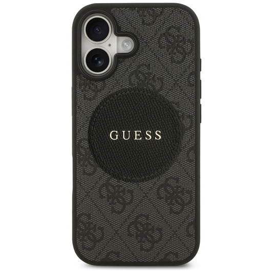 Pouzdro MagSafe pro Apple iPhone 17, Guess, 4G Circle Classic Logo, Černá