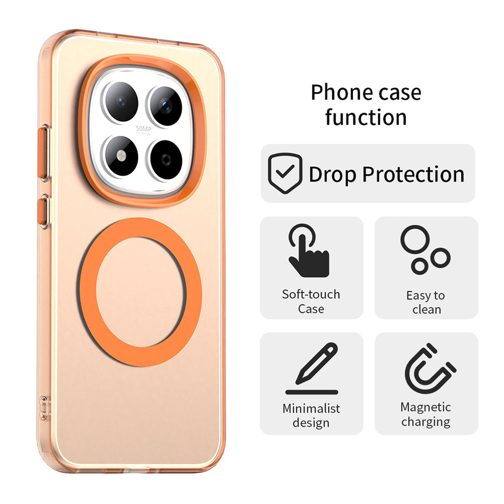 Pouzdro MagSafe pro Xiaomi Redmi Note 15 Pro 5G, Techsuit, CandyCase, Oranžové