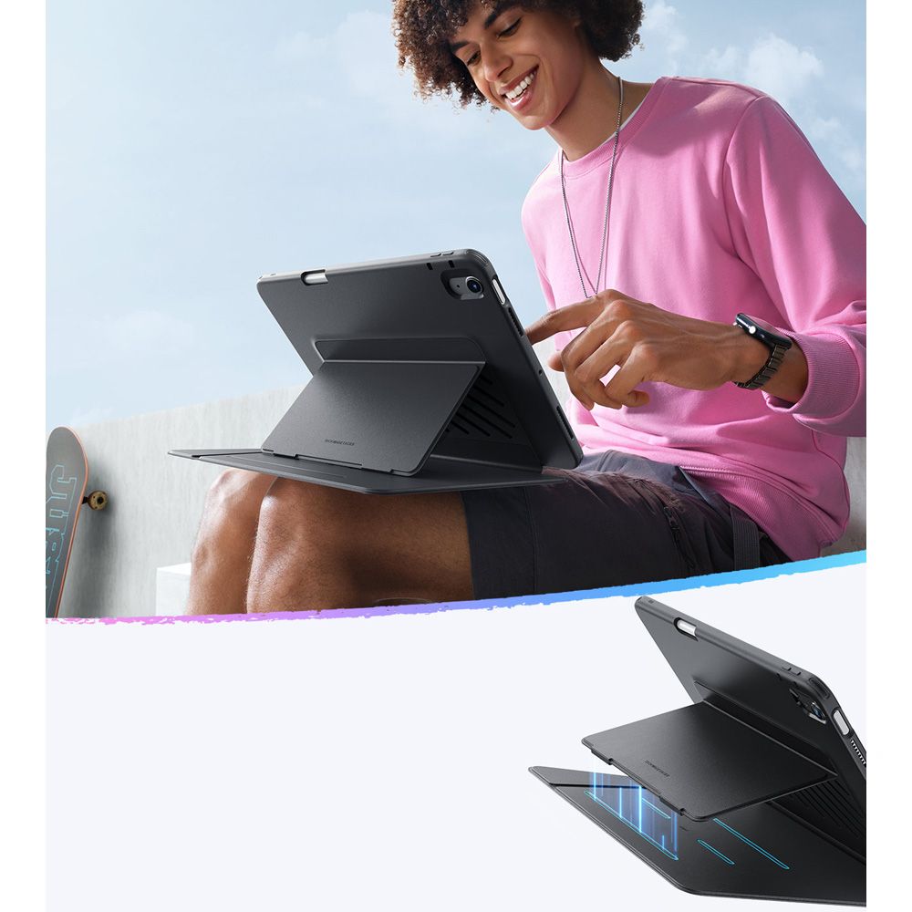 Pouzdro pro Apple iPad (2025) / (2022), ESR, Flip Hybrid, Černé, Znovu zapečetěné