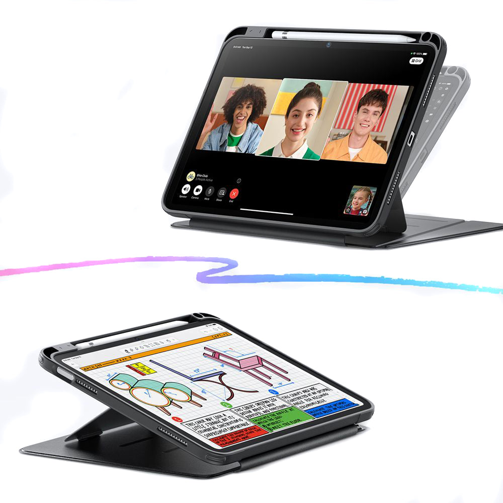 Pouzdro pro Apple iPad (2025) / (2022), ESR, Flip Hybrid, Černé, Znovu zapečetěné