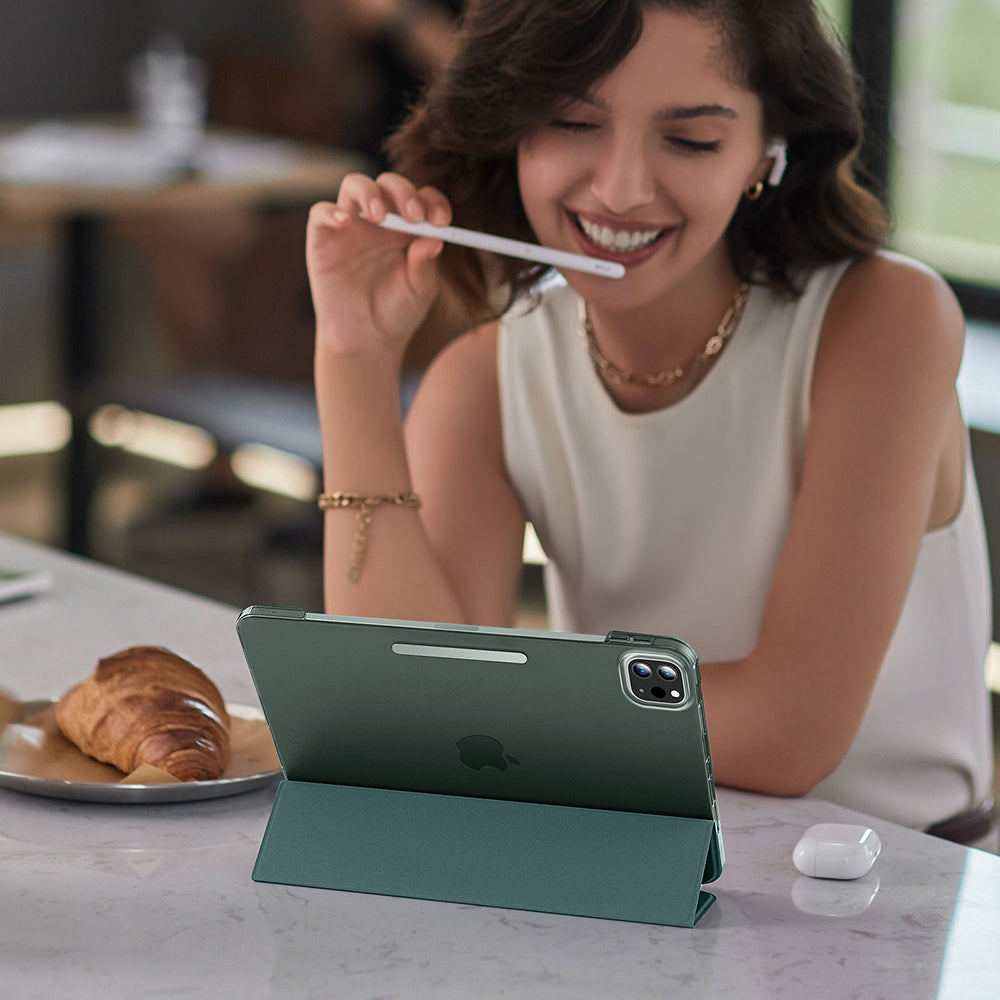 Pouzdro pro Apple iPad Pro 13 (2024), ESR, Ascend Trifold, Saténově zelená