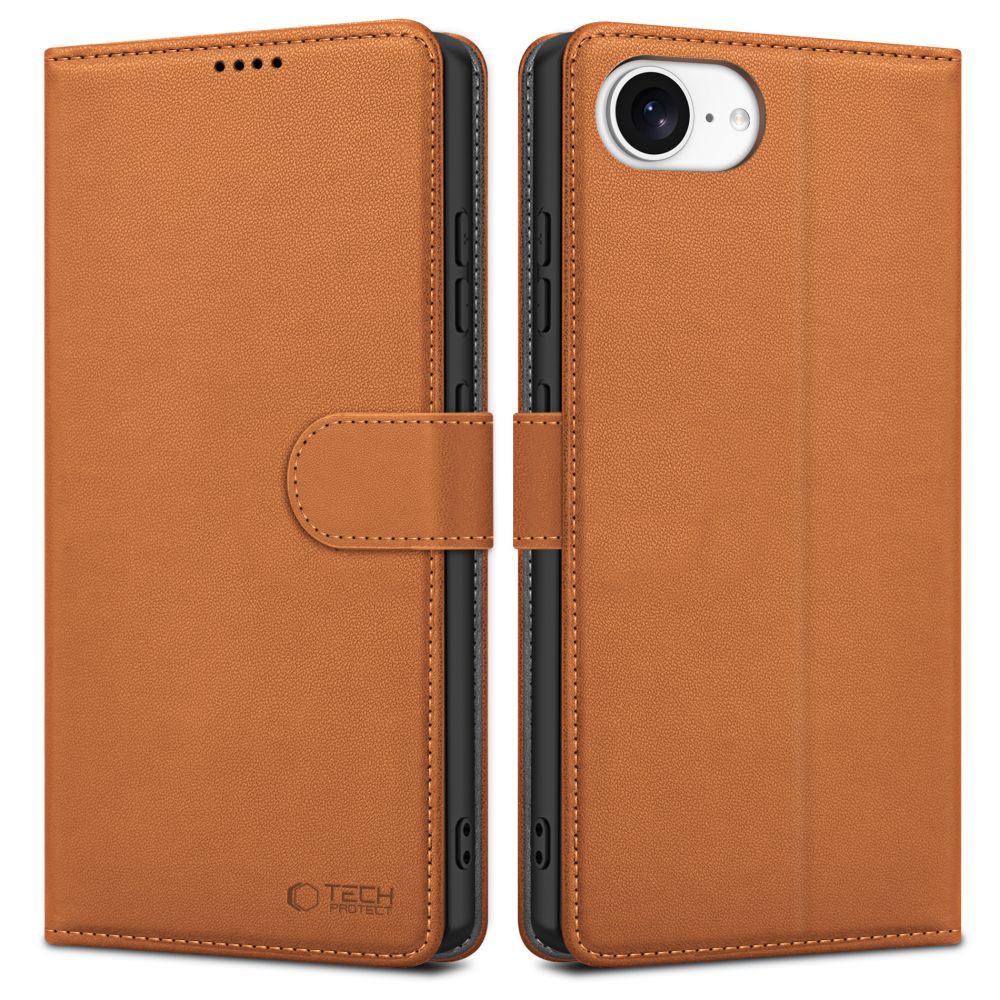 Pouzdro pro Apple iPhone 17e / 16e, Tech-Protect, Wallet, Hnědá