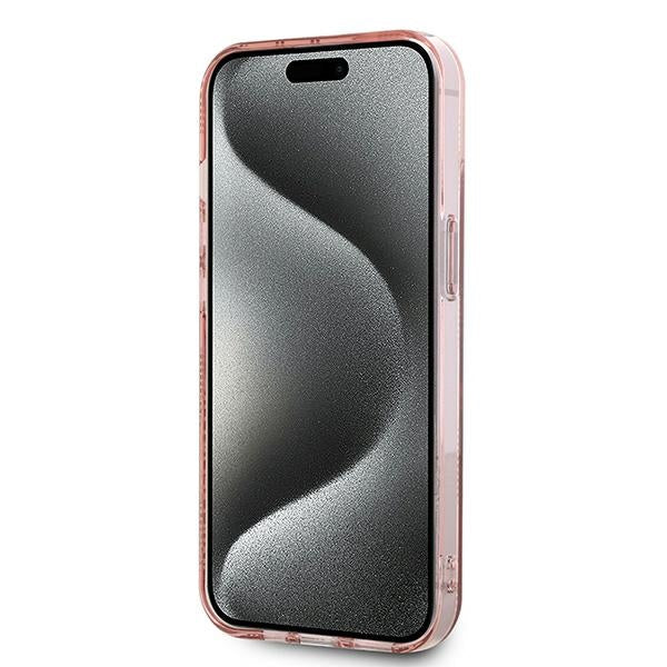 Pouzdro pro Apple iPhone 14, Karl Lagerfeld, IML Luxury Monogram Choupette's Head, Růžové