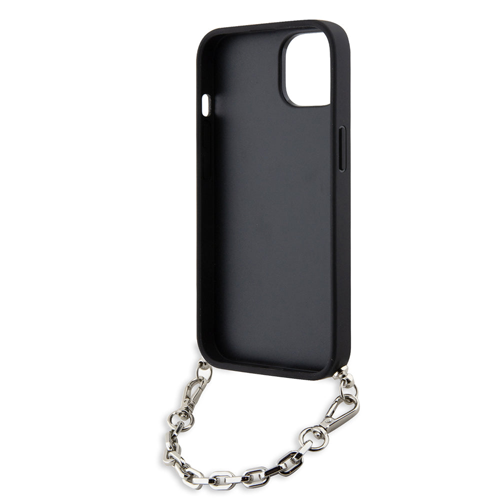 Pouzdro pro Apple iPhone 14, Karl Lagerfeld, Saffiano Monogram Chain, Černá