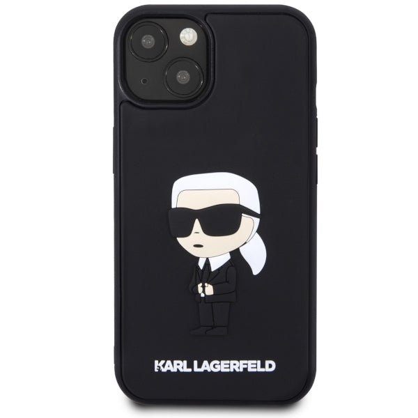 Pouzdro pro Apple iPhone 14 Plus, Karl Lagerfeld, 3D Rubber Ikonik Karl, Černá