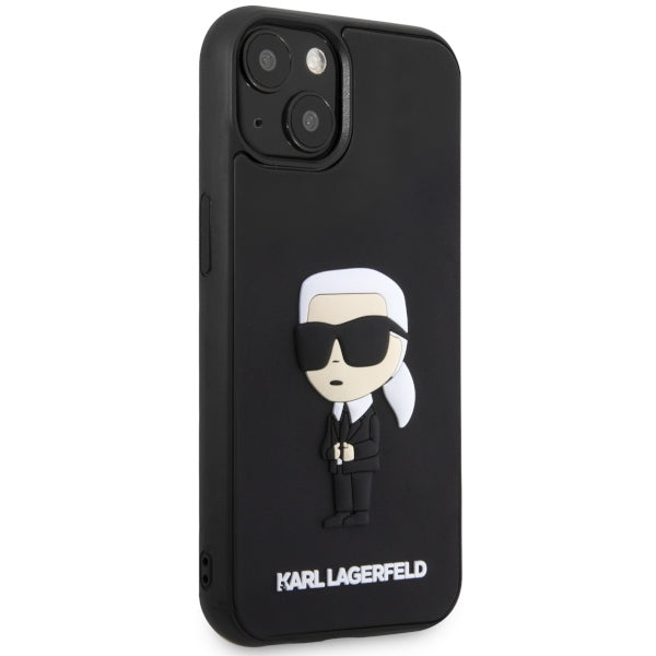 Pouzdro pro Apple iPhone 14 Plus, Karl Lagerfeld, 3D Rubber Ikonik Karl, Černá