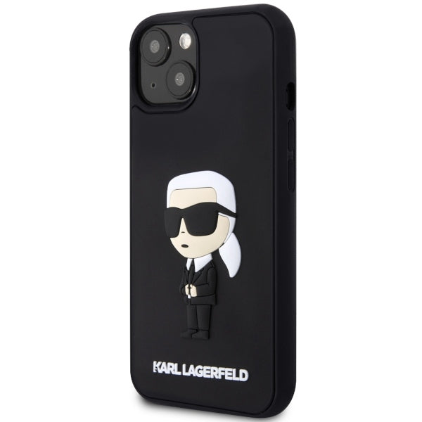 Pouzdro pro Apple iPhone 14 Plus, Karl Lagerfeld, 3D Rubber Ikonik Karl, Černá
