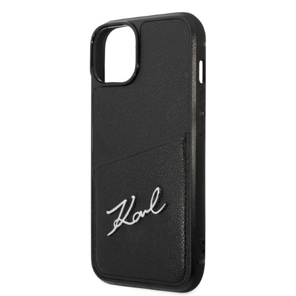 Pouzdro pro Apple iPhone 14 Plus, Karl Lagerfeld, Cardslots Signature Logo, Černá