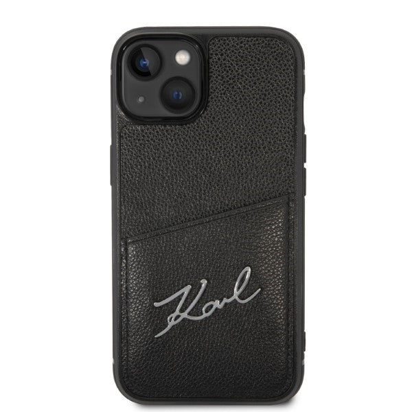 Pouzdro pro Apple iPhone 14 Plus, Karl Lagerfeld, Cardslots Signature Logo, Černá