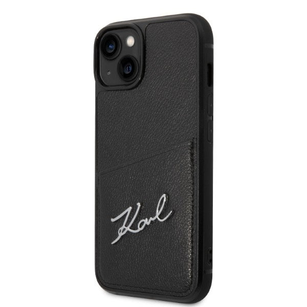 Pouzdro pro Apple iPhone 14 Plus, Karl Lagerfeld, Cardslots Signature Logo, Černá