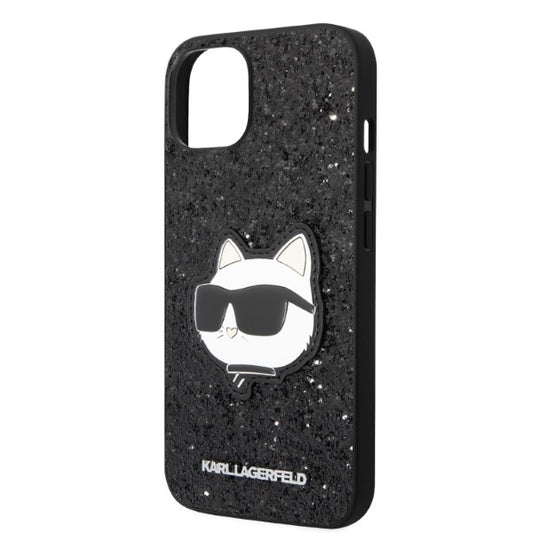 Pouzdro pro Apple iPhone 14 Plus, Karl Lagerfeld, Glitter Choupette Patch, Černá