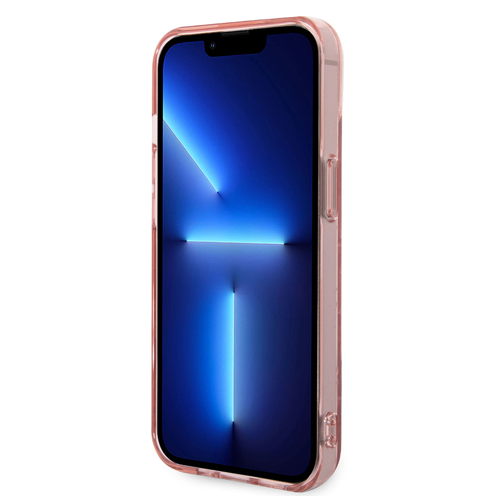 Pouzdro pro Apple iPhone 14 Plus, Karl Lagerfeld, Monogram Stripe, Růžová