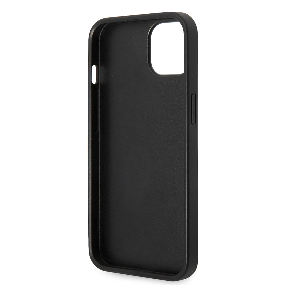 Pouzdro pro Apple iPhone 14 Plus, Karl Lagerfeld, Saffiano Karl's Head, Stříbrné