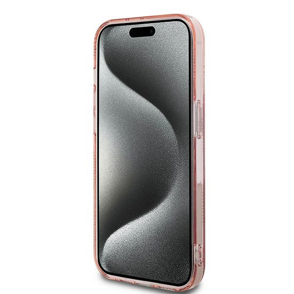 Pouzdro pro Apple iPhone 14 Pro, Karl Lagerfeld, IML Luxury Monogram Choupette's Head, Růžové