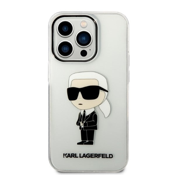 Pouzdro pro Apple iPhone 14 Pro Max, Karl Lagerfeld, Ikonik Karl, Průhledné