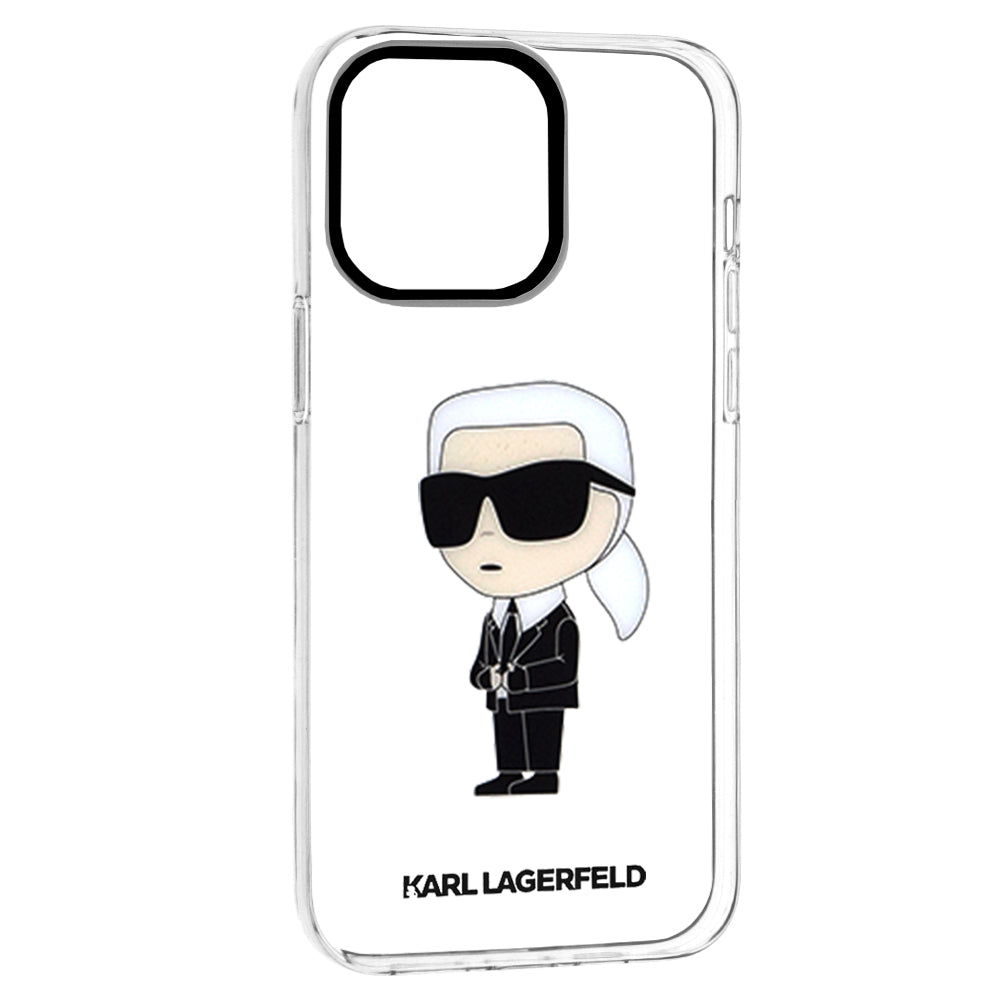 Pouzdro pro Apple iPhone 14 Pro Max, Karl Lagerfeld, Ikonik Karl, Průhledné