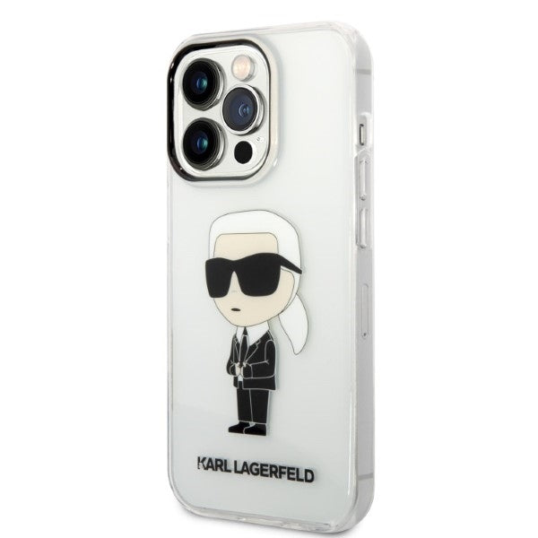 Pouzdro pro Apple iPhone 14 Pro Max, Karl Lagerfeld, Ikonik Karl, Průhledné
