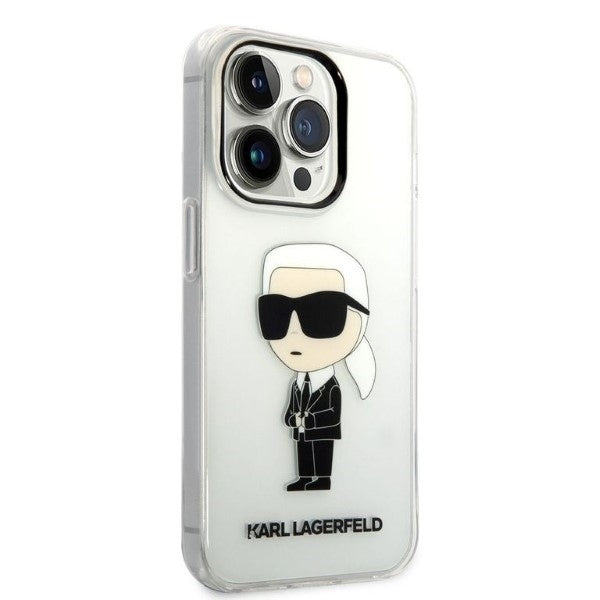 Pouzdro pro Apple iPhone 14 Pro Max, Karl Lagerfeld, Ikonik Karl, Průhledné