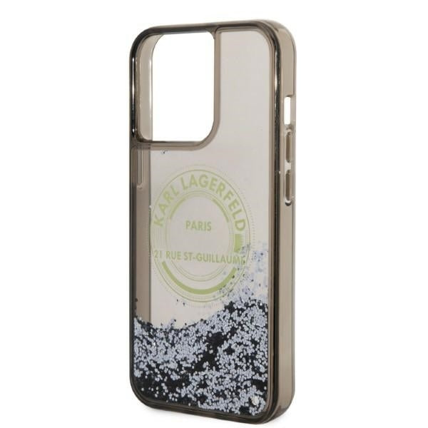 Pouzdro pro Apple iPhone 14 Pro Max, Karl Lagerfeld, Liquid Glitter RSG, Černá