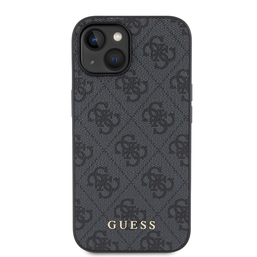 Pouzdro pro Apple iPhone 15, Guess, 4G Metal Gold Logo, Šedé