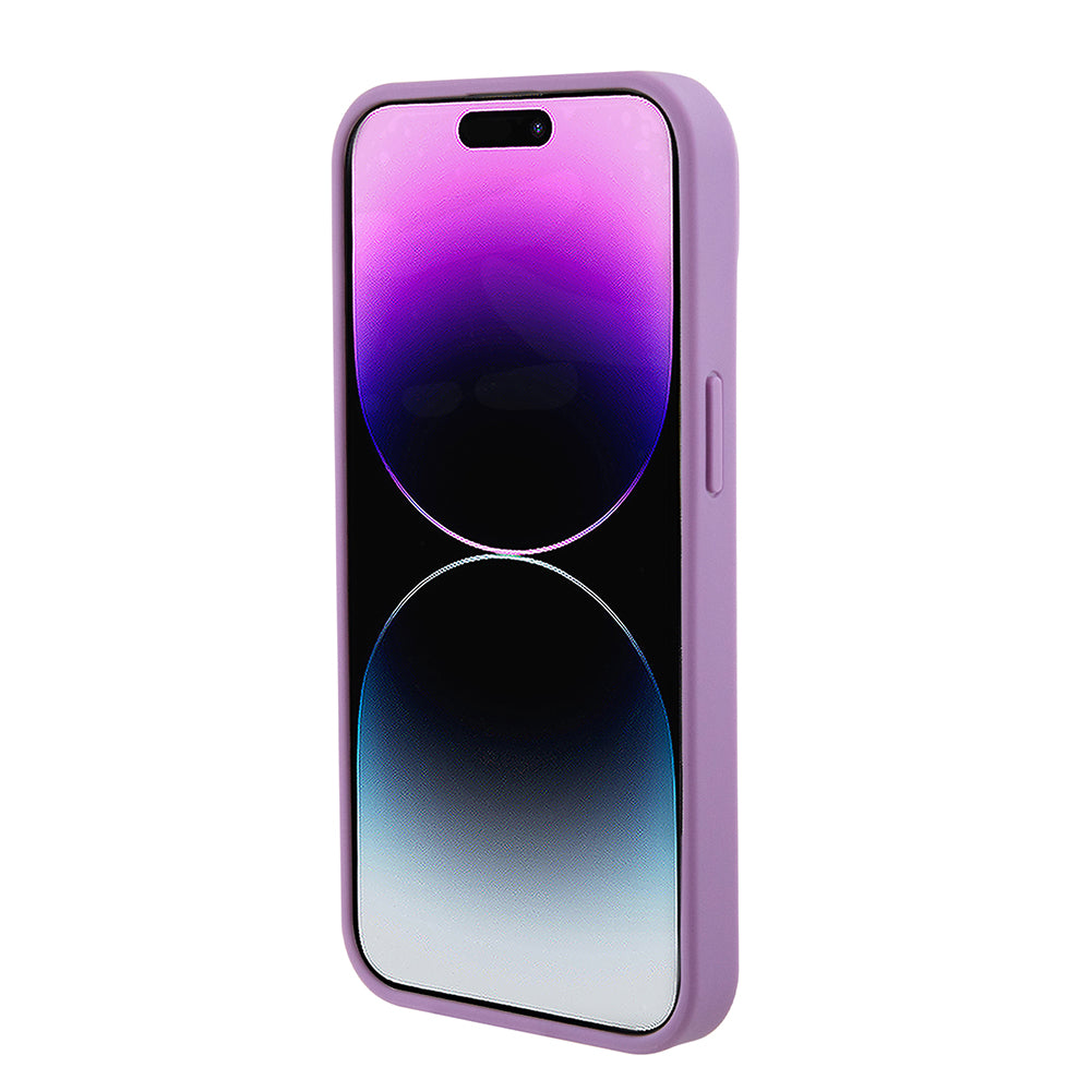 Pouzdro pro Apple iPhone 15, Guess, 4G Stamped, Světle fialová