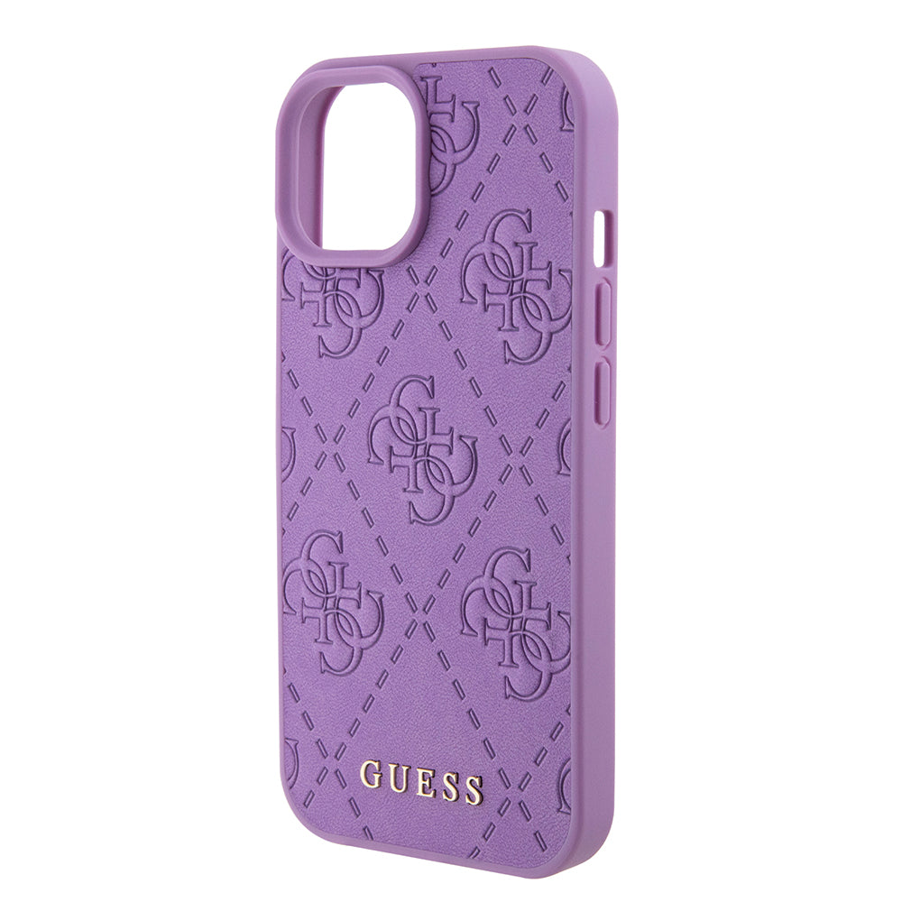Pouzdro pro Apple iPhone 15, Guess, 4G Stamped, Světle fialová