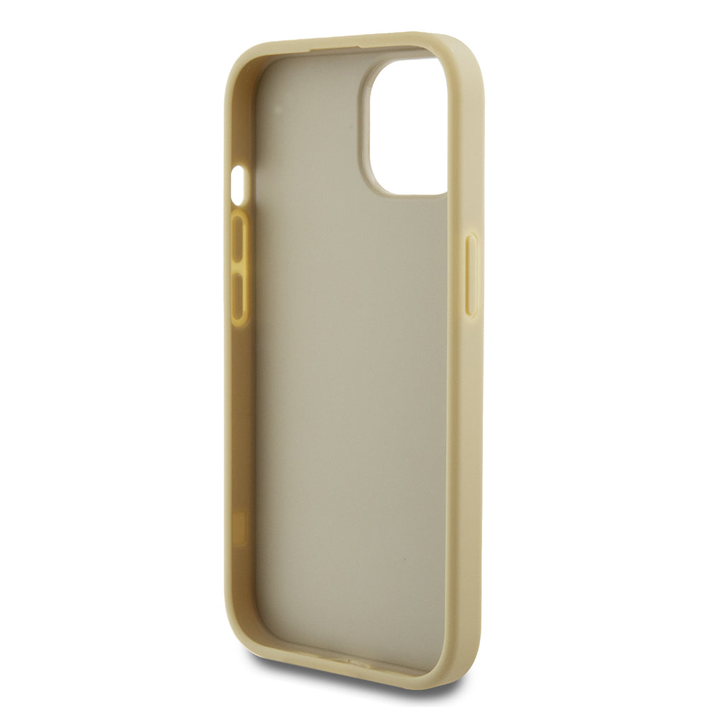 Pouzdro pro Apple iPhone 15, Guess, Glitter Big 4G Script, Zlaté