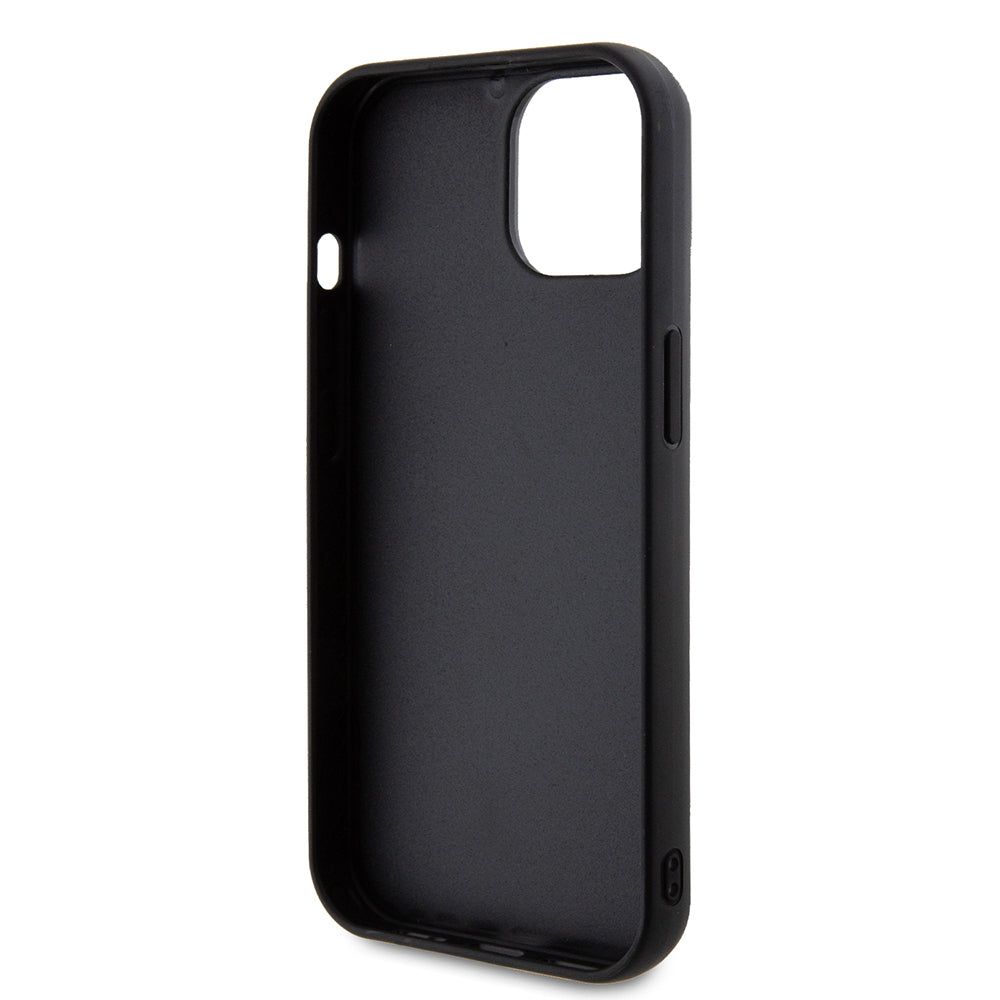 Pouzdro pro Apple iPhone 15, Guess, Quilted Metal Logo, Černá