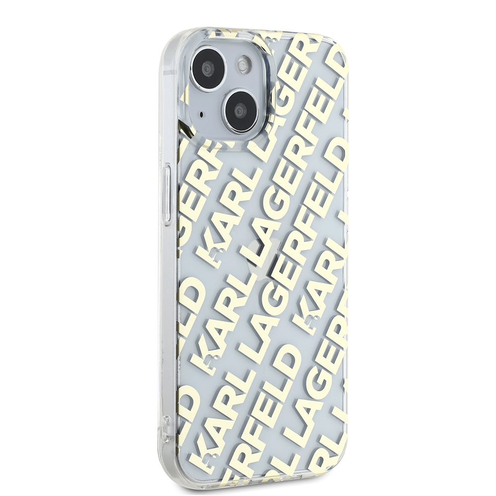 Pouzdro pro Apple iPhone 15, Karl Lagerfeld, IML Luxury Gold Fullover Logo, Zlatá