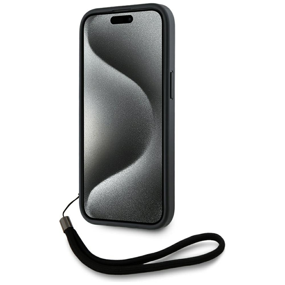 Pouzdro pro Apple iPhone 15, Karl Lagerfeld, Saffiano Athleisure Stripes with Strap, Rosie