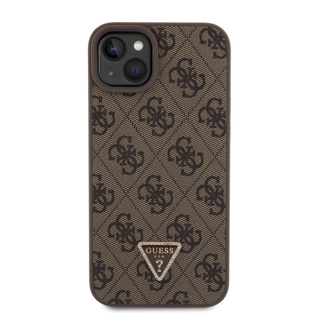 Pouzdro pro Apple iPhone 15 Plus, Guess, Crossbody 4G Metal Logo, Hnědá