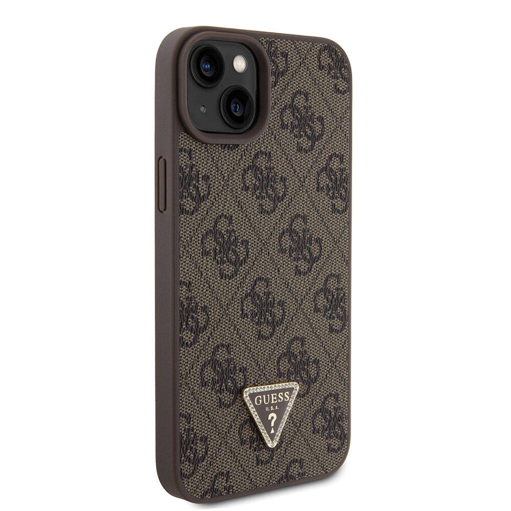 Pouzdro pro Apple iPhone 15 Plus, Guess, Crossbody 4G Metal Logo, Hnědá