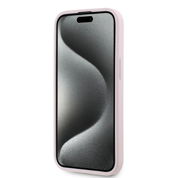 Pouzdro pro Apple iPhone 15 Plus, Karl Lagerfeld, Diagonal Quilted Script, Růžové