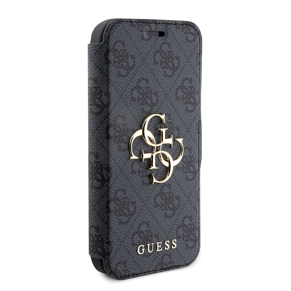 Pouzdro pro Apple iPhone 15 Pro, Guess, 4G Book, šedé