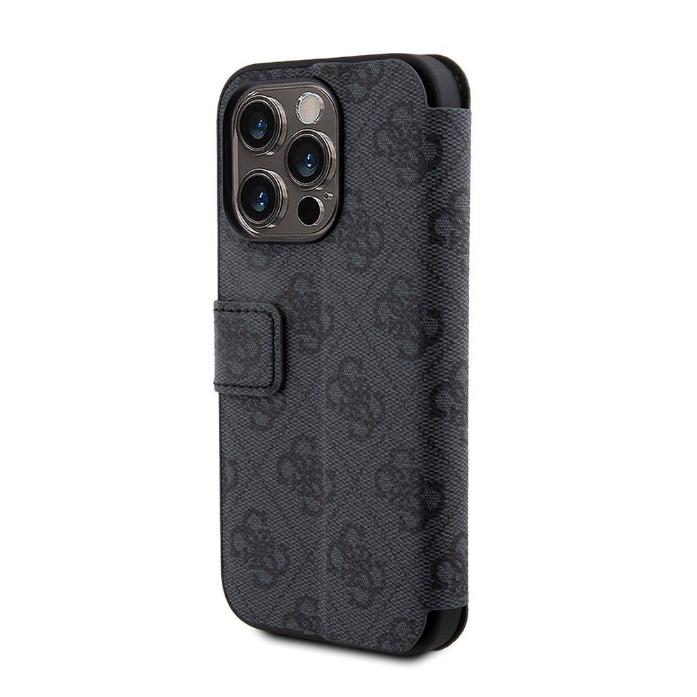 Pouzdro pro Apple iPhone 15 Pro, Guess, 4G Book, šedé