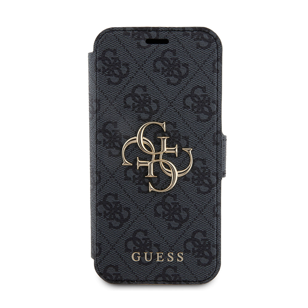 Pouzdro pro Apple iPhone 15 Pro, Guess, 4G Book, šedé