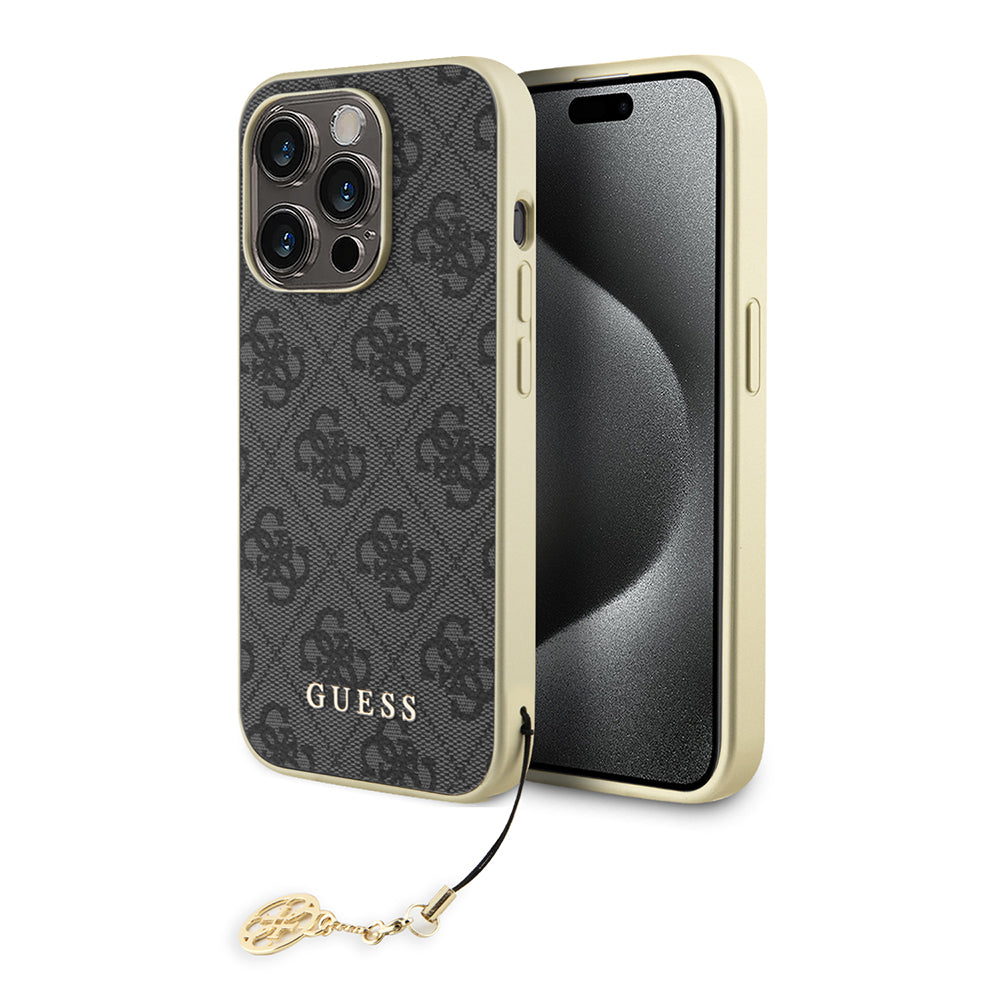 Pouzdro pro Apple iPhone 15 Pro, Guess, 4G Charm, Šedé